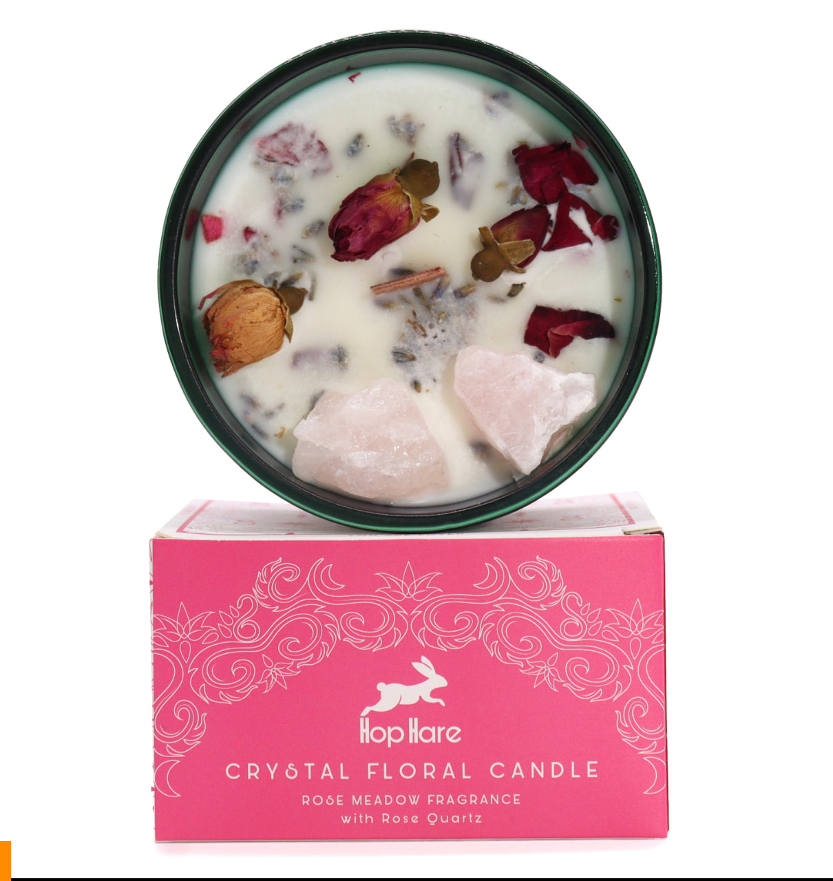 Hop hare crystal magic flower candle v